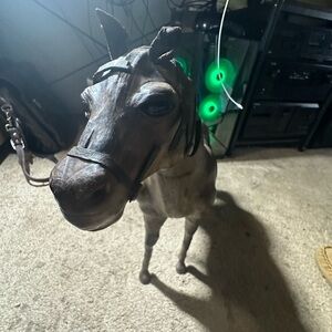 Vintage Leather Wrapped Horse Sculpture – Large 17” Handcrafted